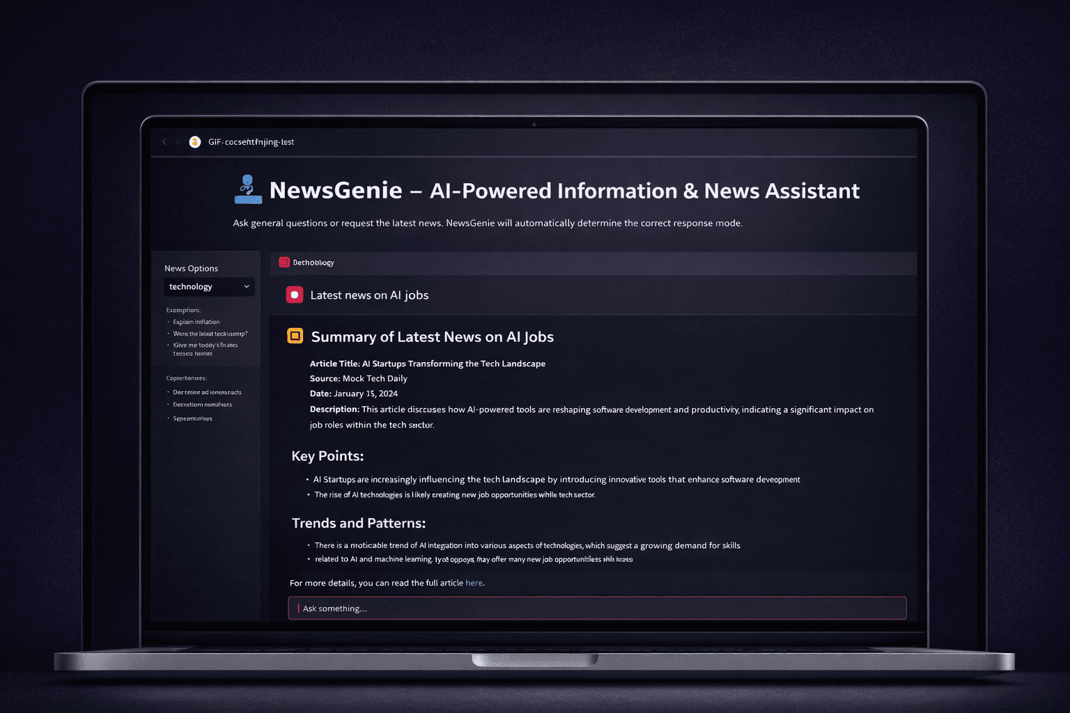 NewsGenie project thumbnail