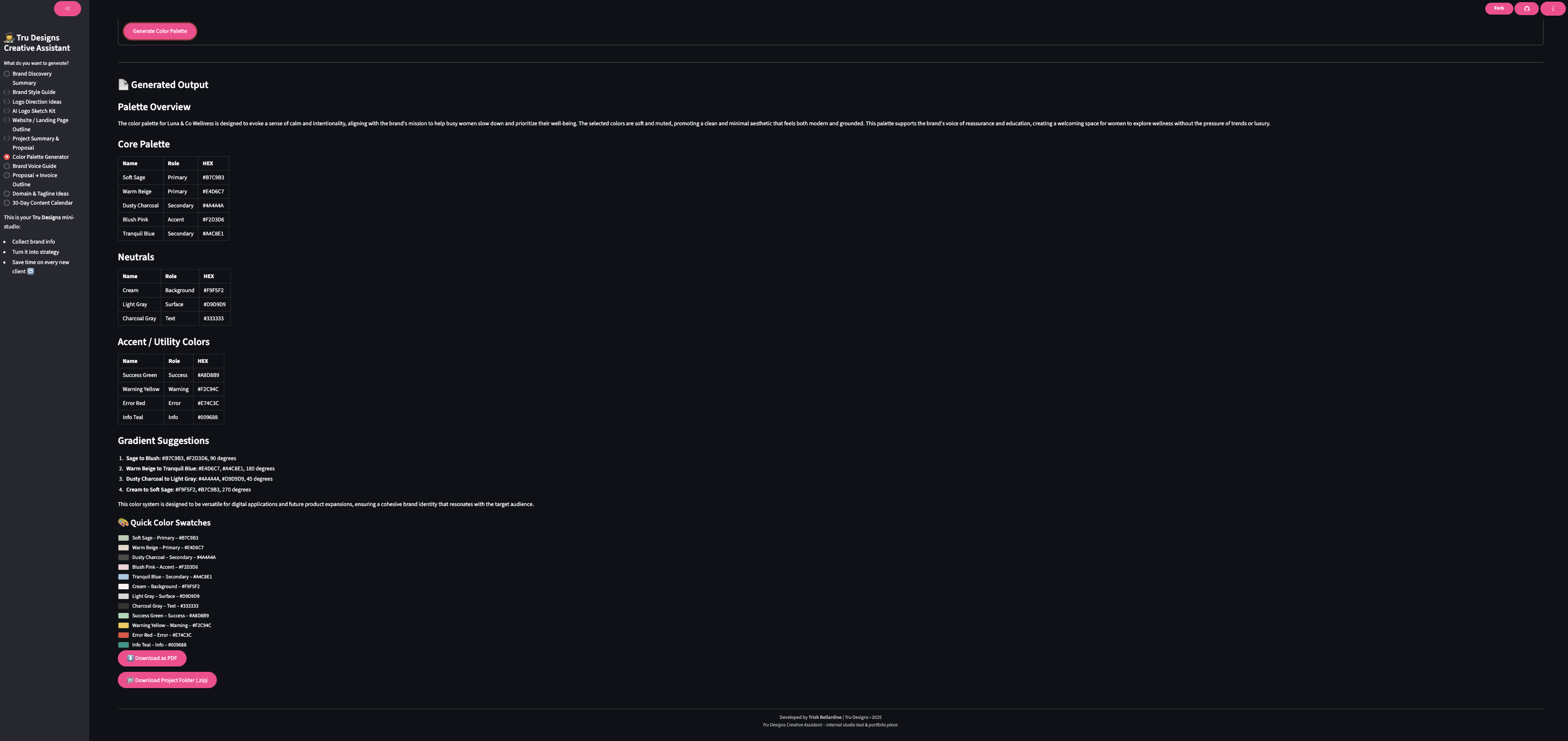Color palette generator
